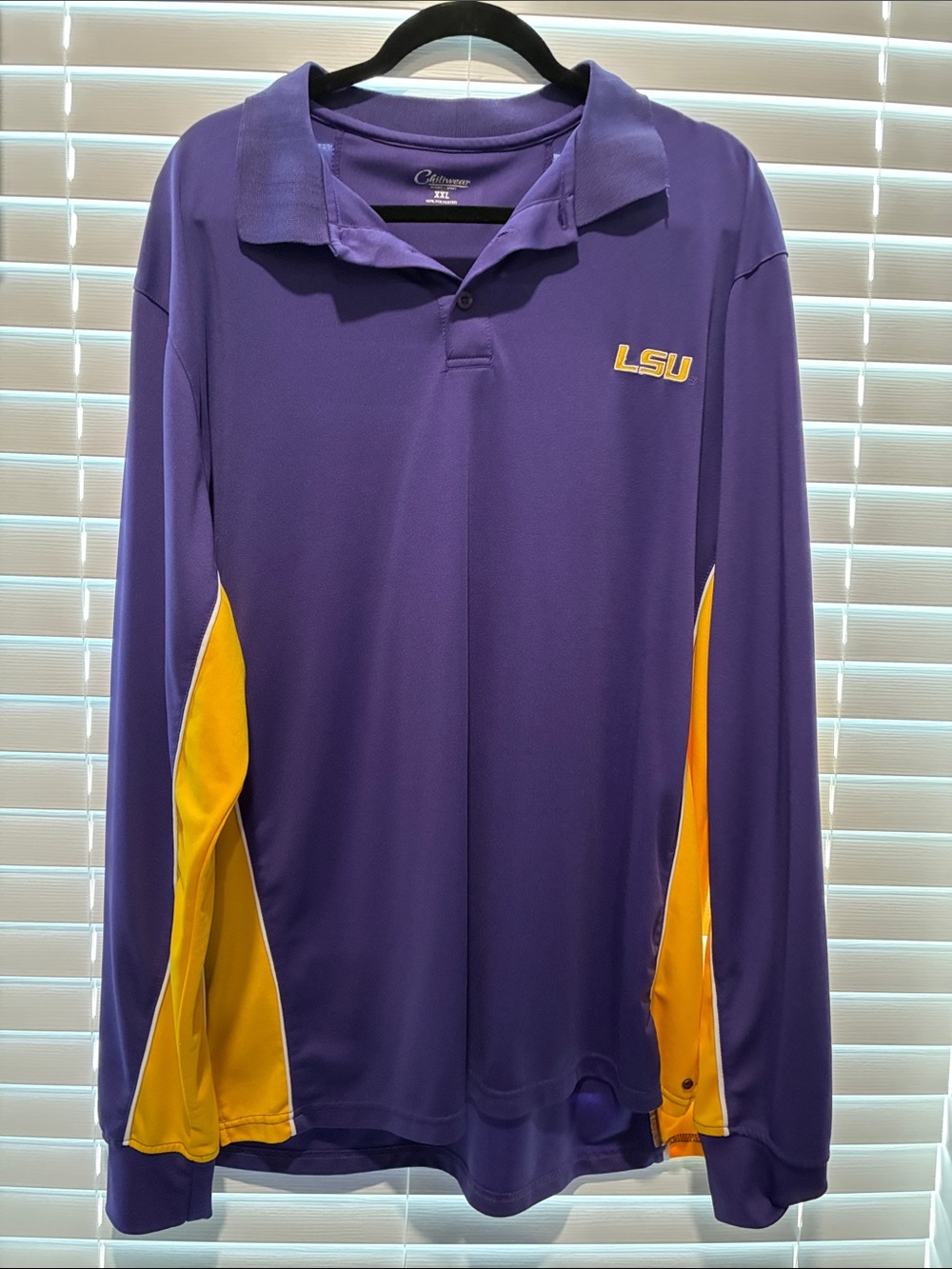Colosseum LSU Purple and Gold Long-Sleeve Swim Polo